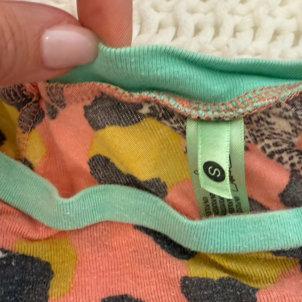 Leopard Print Pajamas - Salmon/Teal 🐆 Honeydew Brand - Picture 5 of 8
